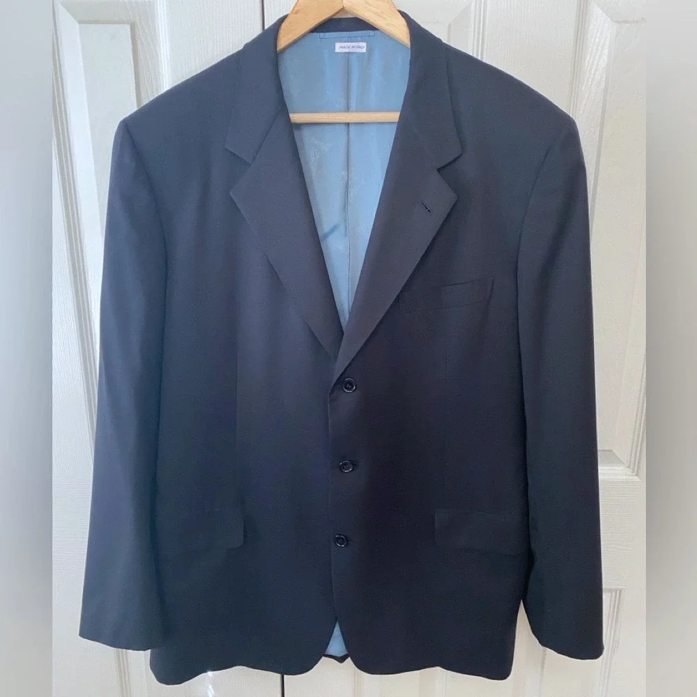 Brioni‎ Palatino Navy Blue Super 150's Wool 3-Button Blazer 56 (46 US)